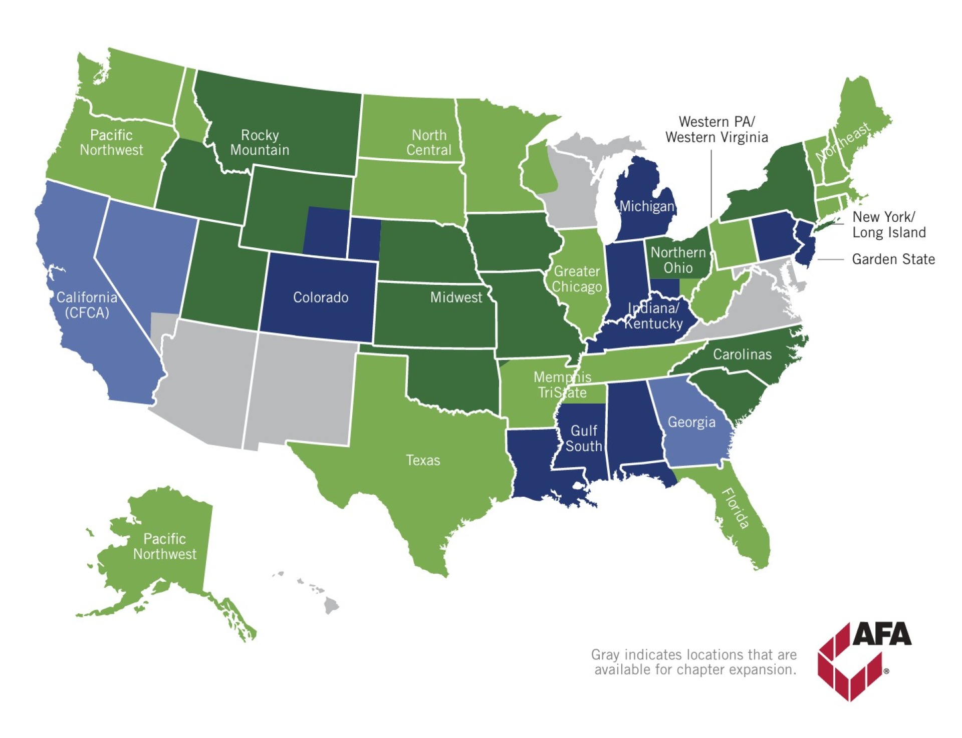 American Fence Association Chapter Map 2025